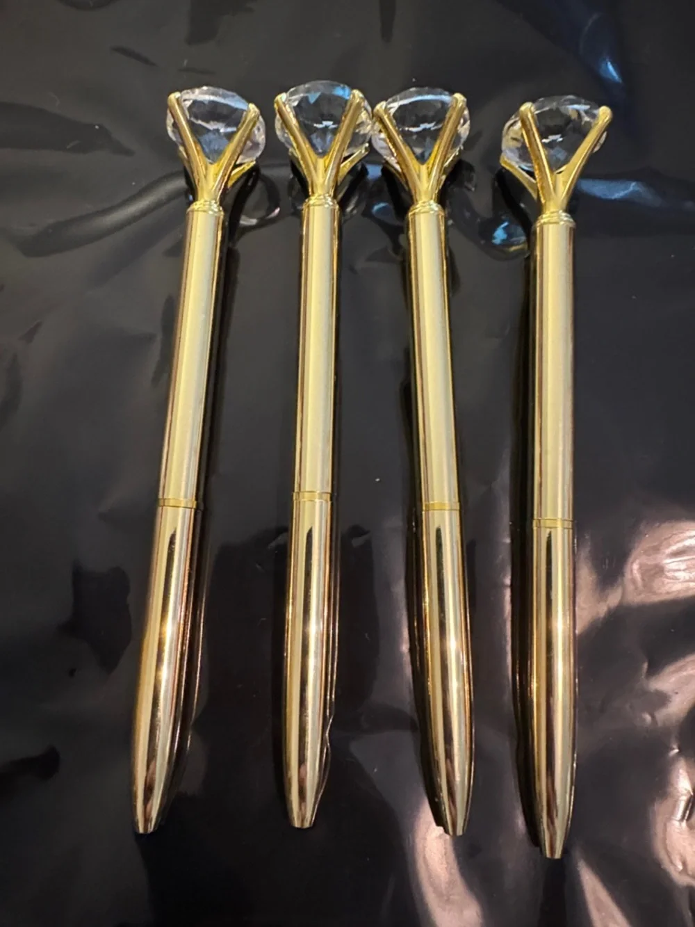 Crystal Top Gold Ballpoint Pens - Set of 4